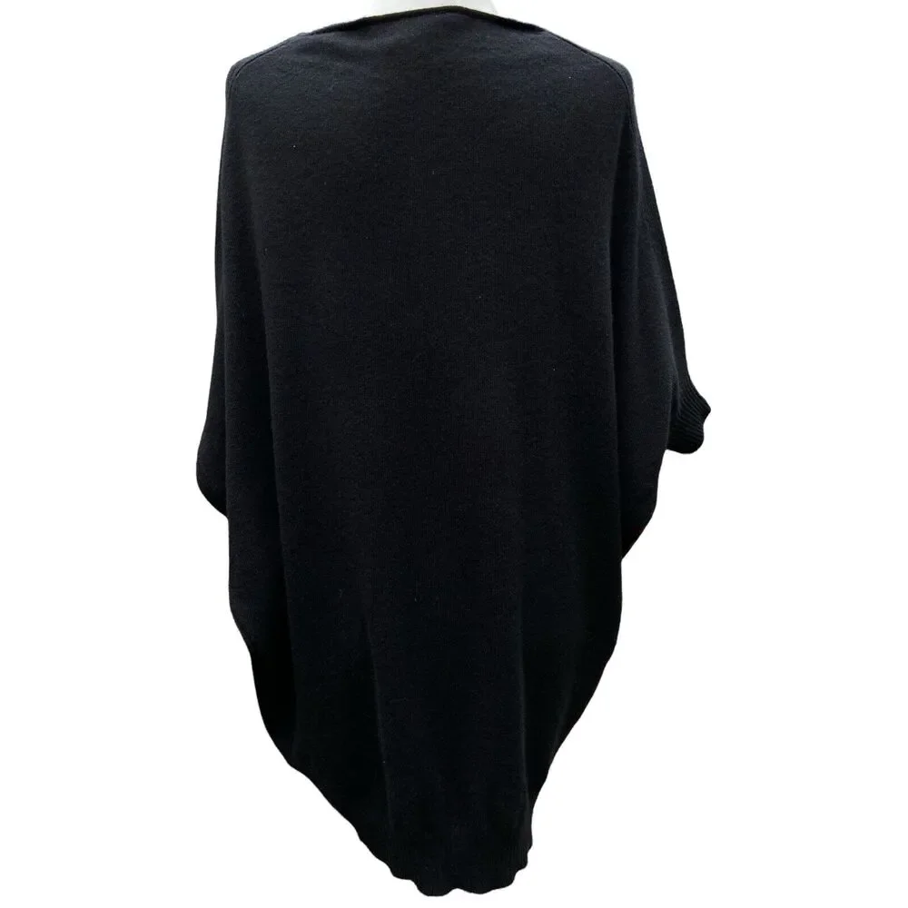 Tory Burch Women Small Sweater Cashmere Black Knit‎ Pullover Dolman Sleeve